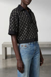 lamé viscose tweed top