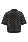 lamé viscose tweed top