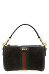 ophidia mini handbag in suede and smooth leather