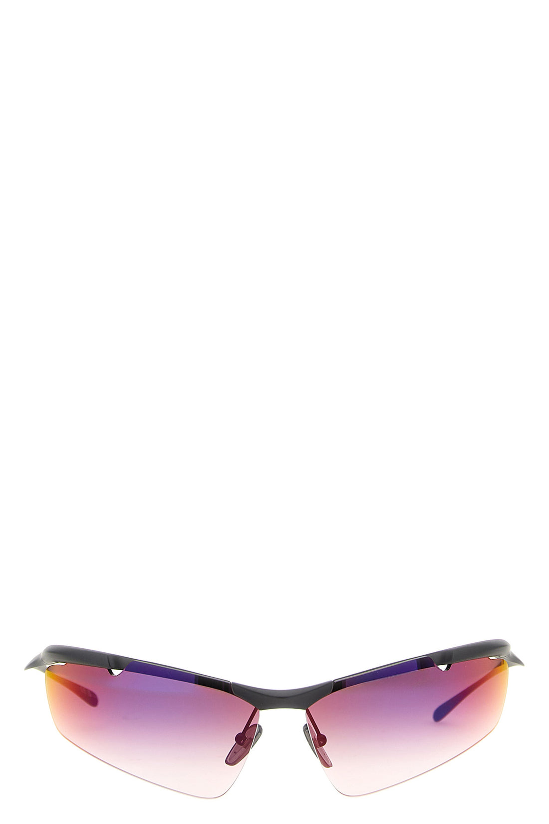 BALENCIAGA OS boomerang sunglasses in matt metal