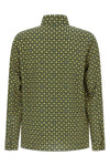 crêpe de chine print silk shirt all-over horsebit