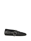 mesh and crocodile-print leather ballerinas