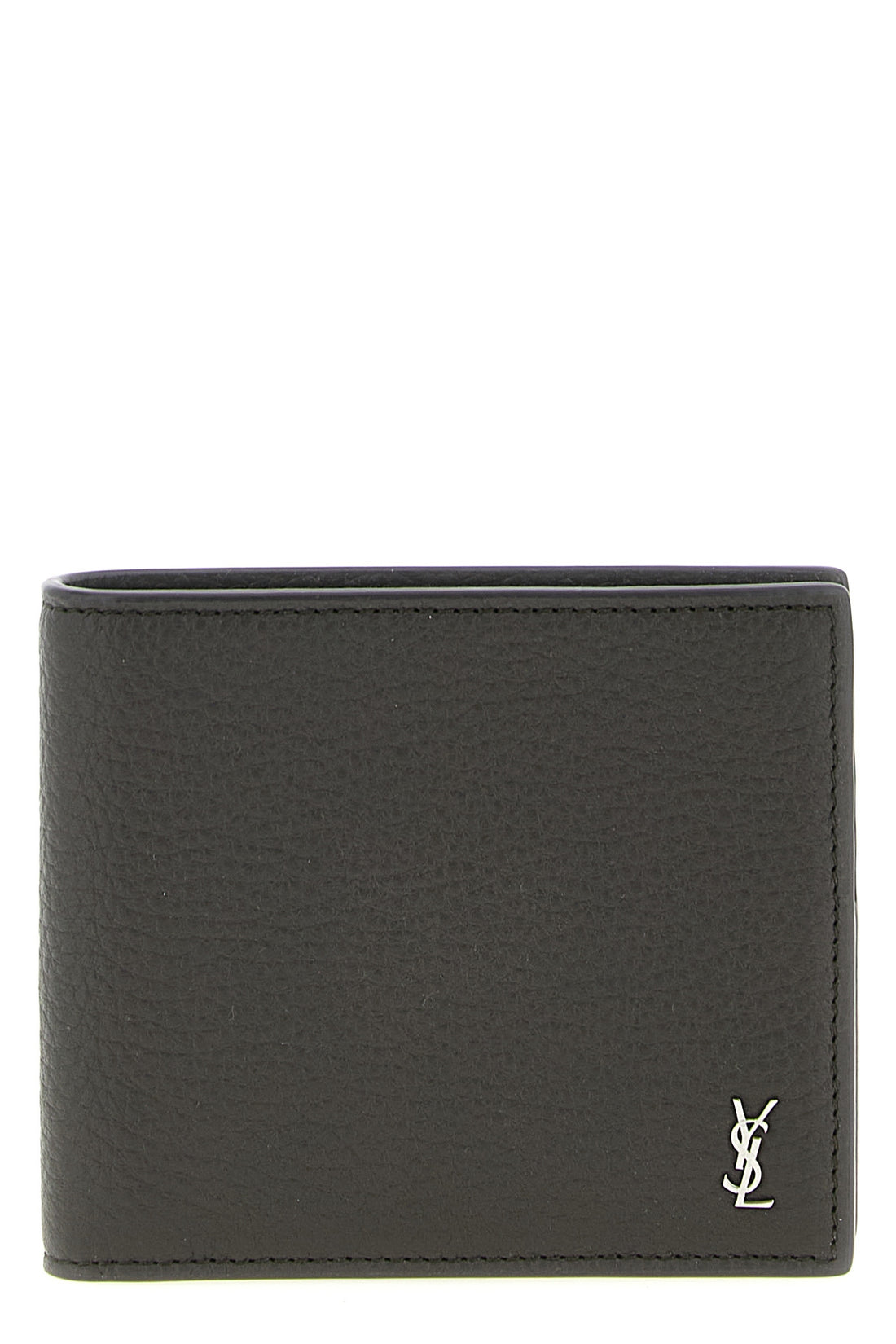 SAINT LAURENT OS east/west hammered leather wallet
