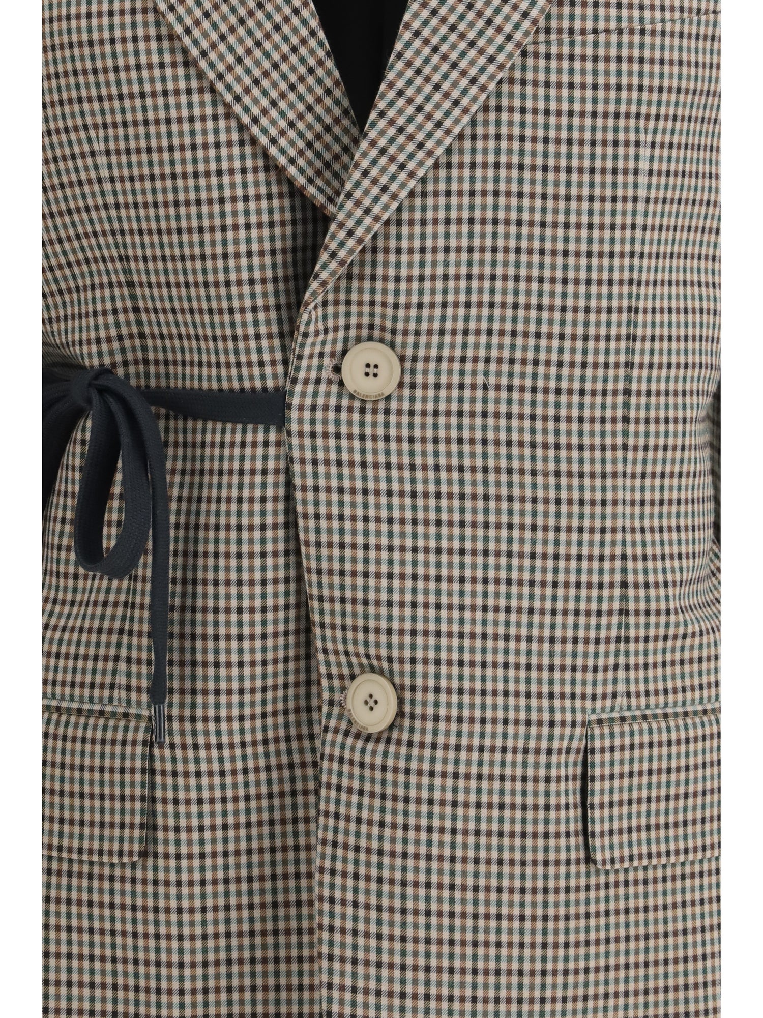 BALENCIAGA 38 single-breasted vichy jacket 