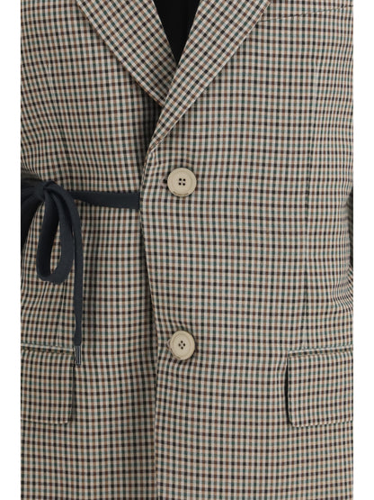 BALENCIAGA 38 single-breasted vichy jacket 