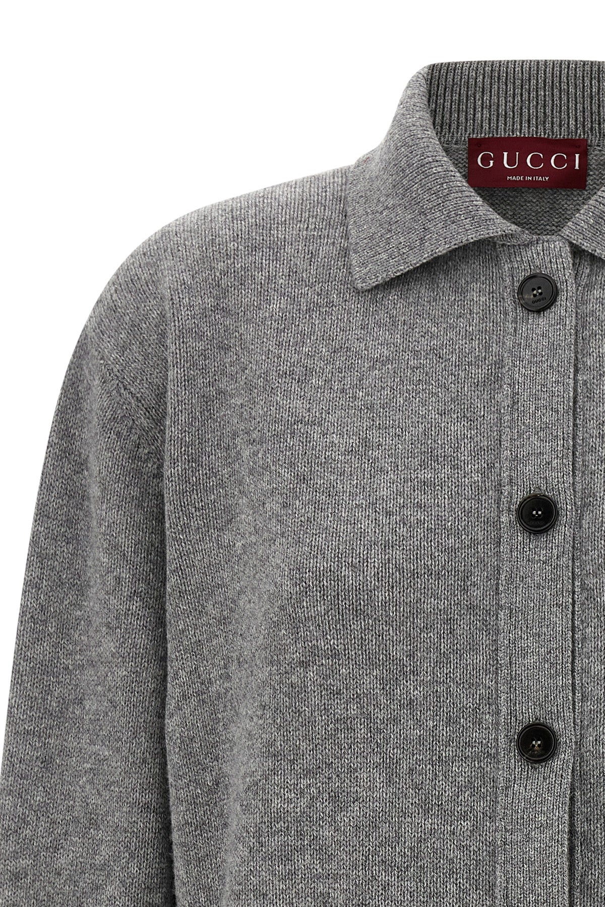 polo style cashmere blend cardigan