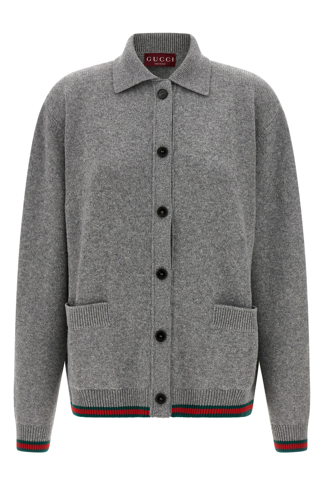 GUCCI M polo style cashmere blend cardigan