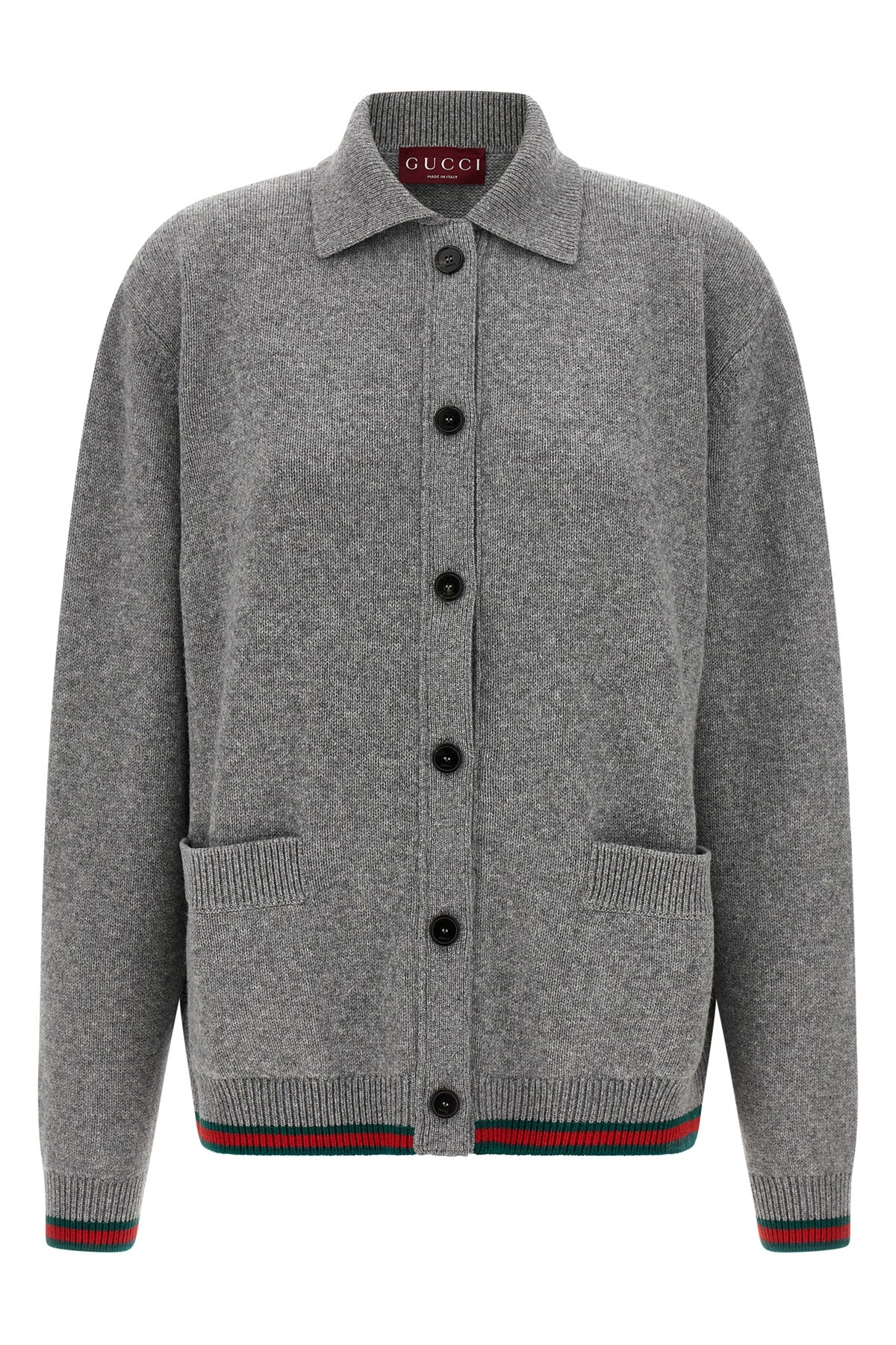 polo style cashmere blend cardigan