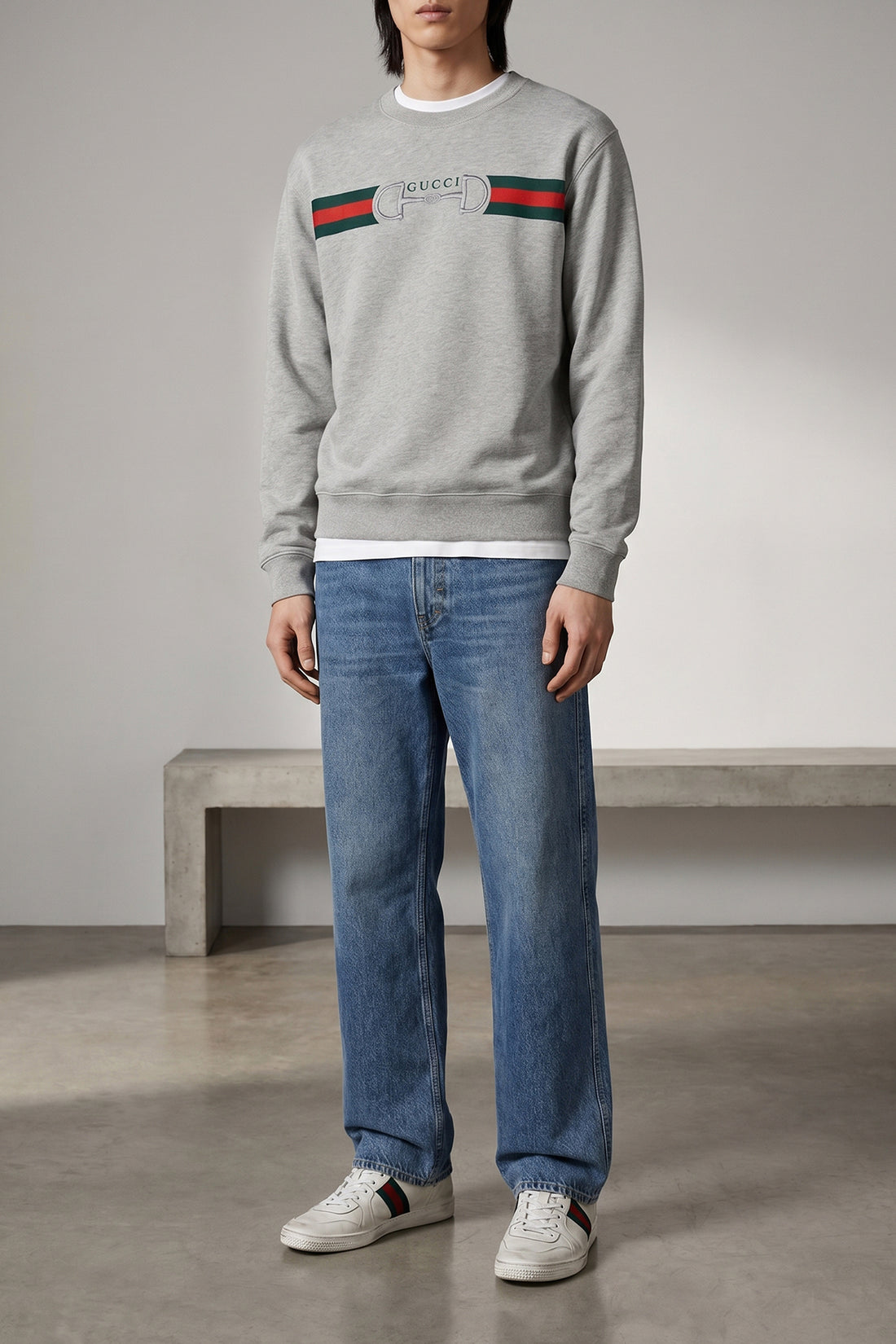 GUCCI M sweatshirt in brushed cotton jersey mélange