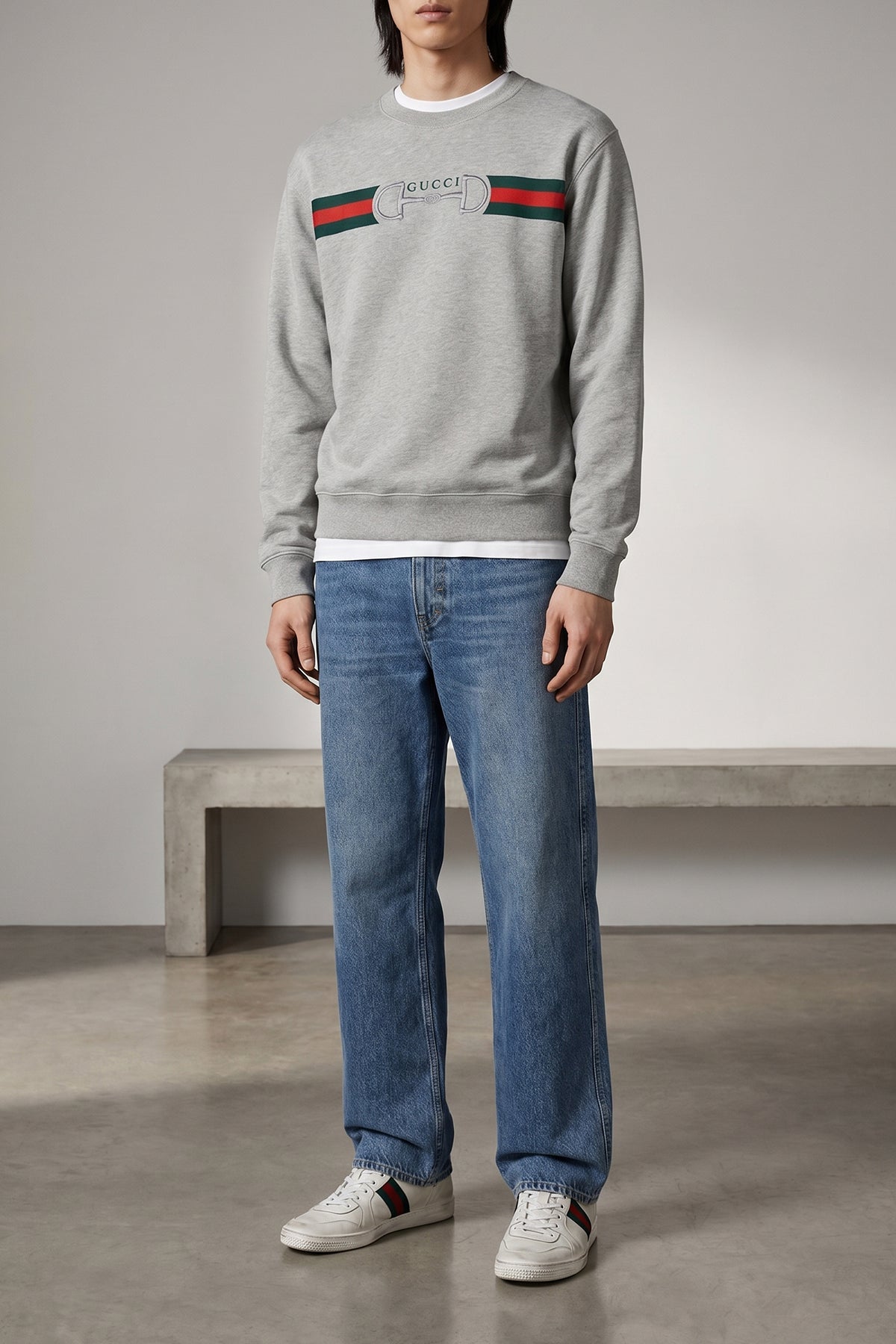 sweatshirt in brushed cotton jersey mélange