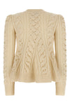 peplum cable wool and cashmere blend sweater