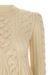 peplum cable wool and cashmere blend sweater