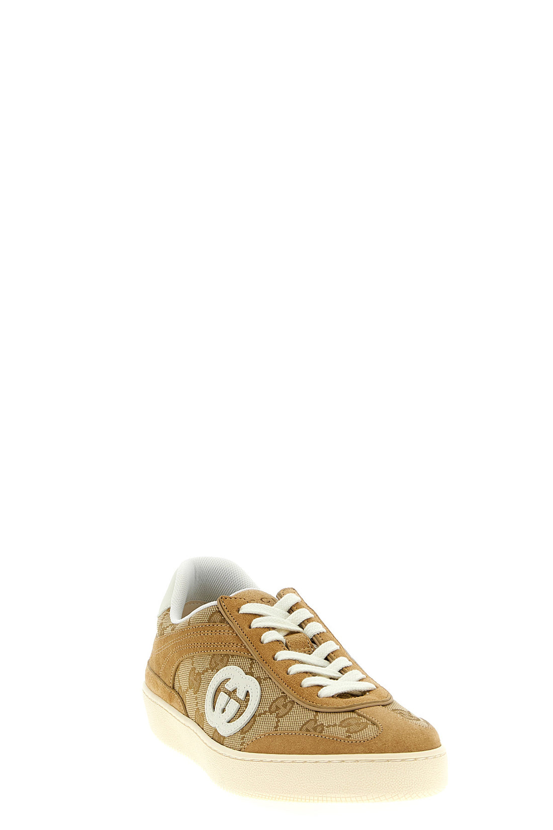 GUCCI 35 g75 sneakers in suede and gg fabric