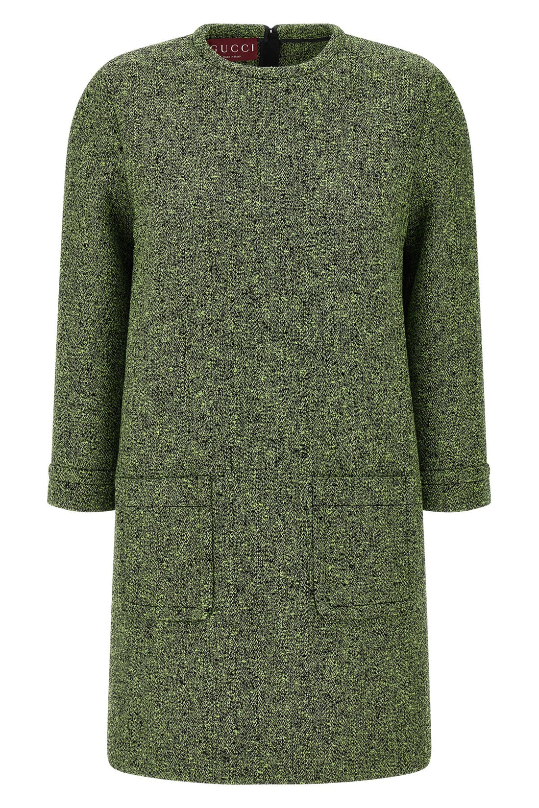 GUCCI 40 mouliné wool and cotton blend mini dress