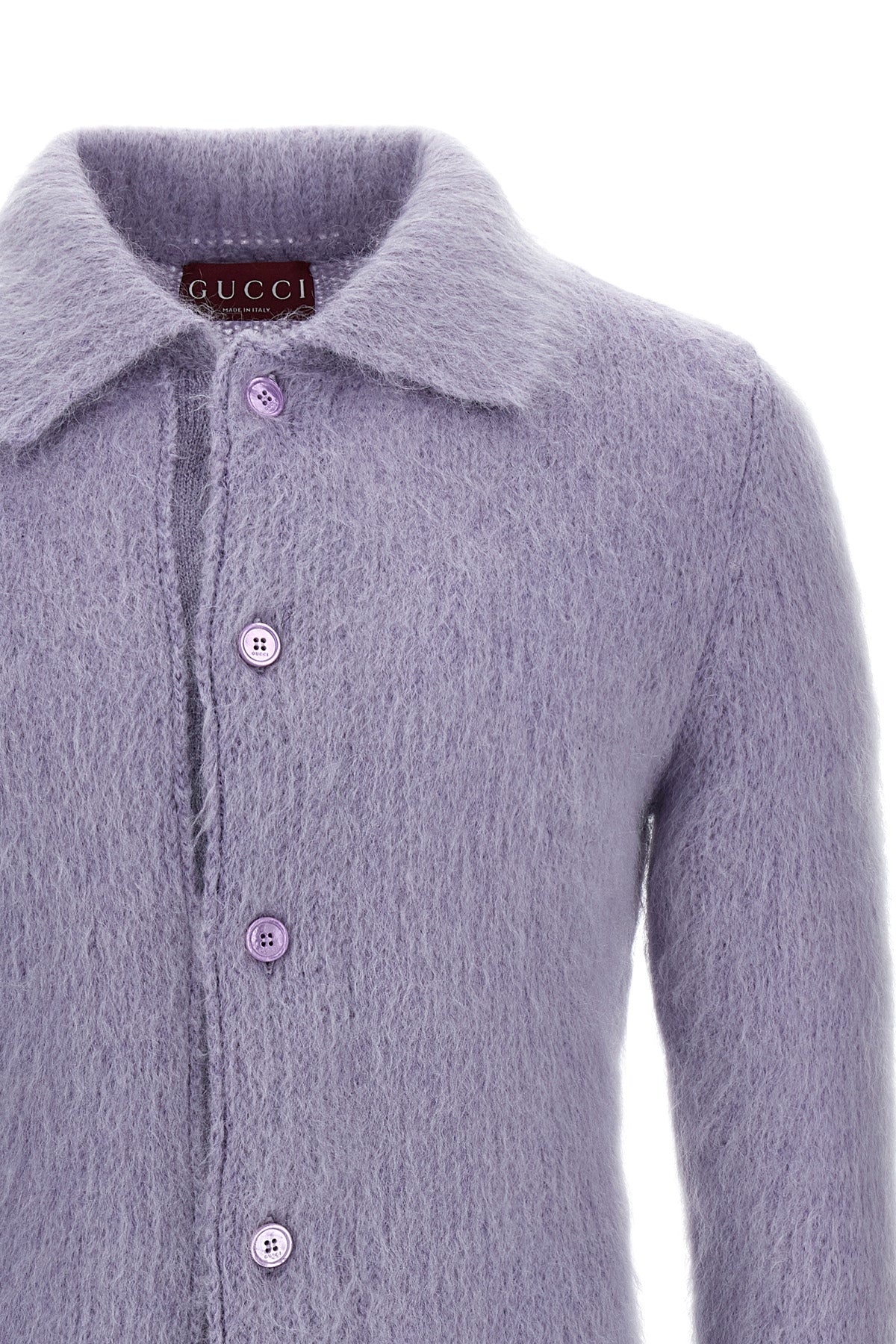 cardigan in brushed mohair blend wool