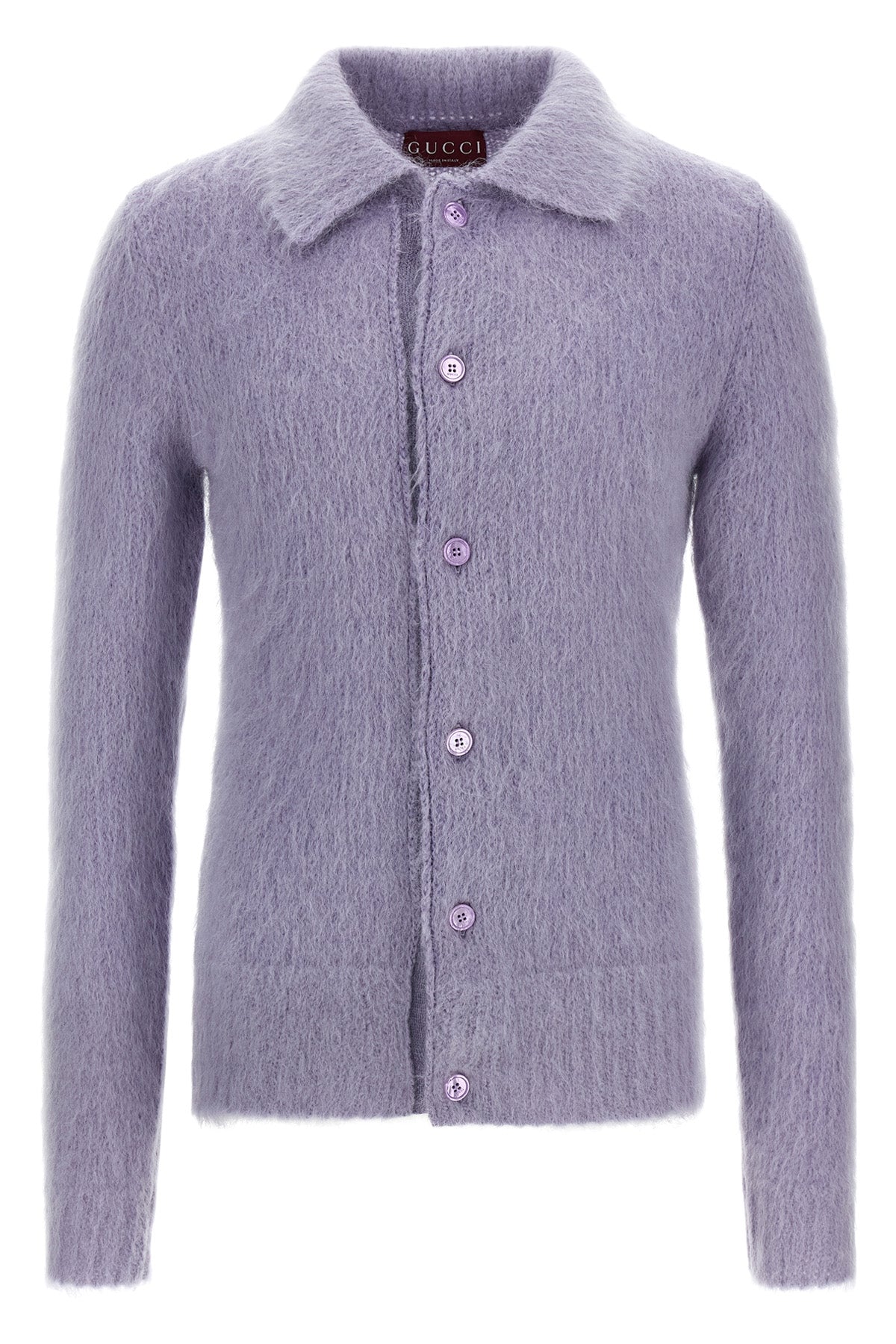 cardigan in brushed mohair blend wool