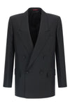 double-breasted blazer in technical panama