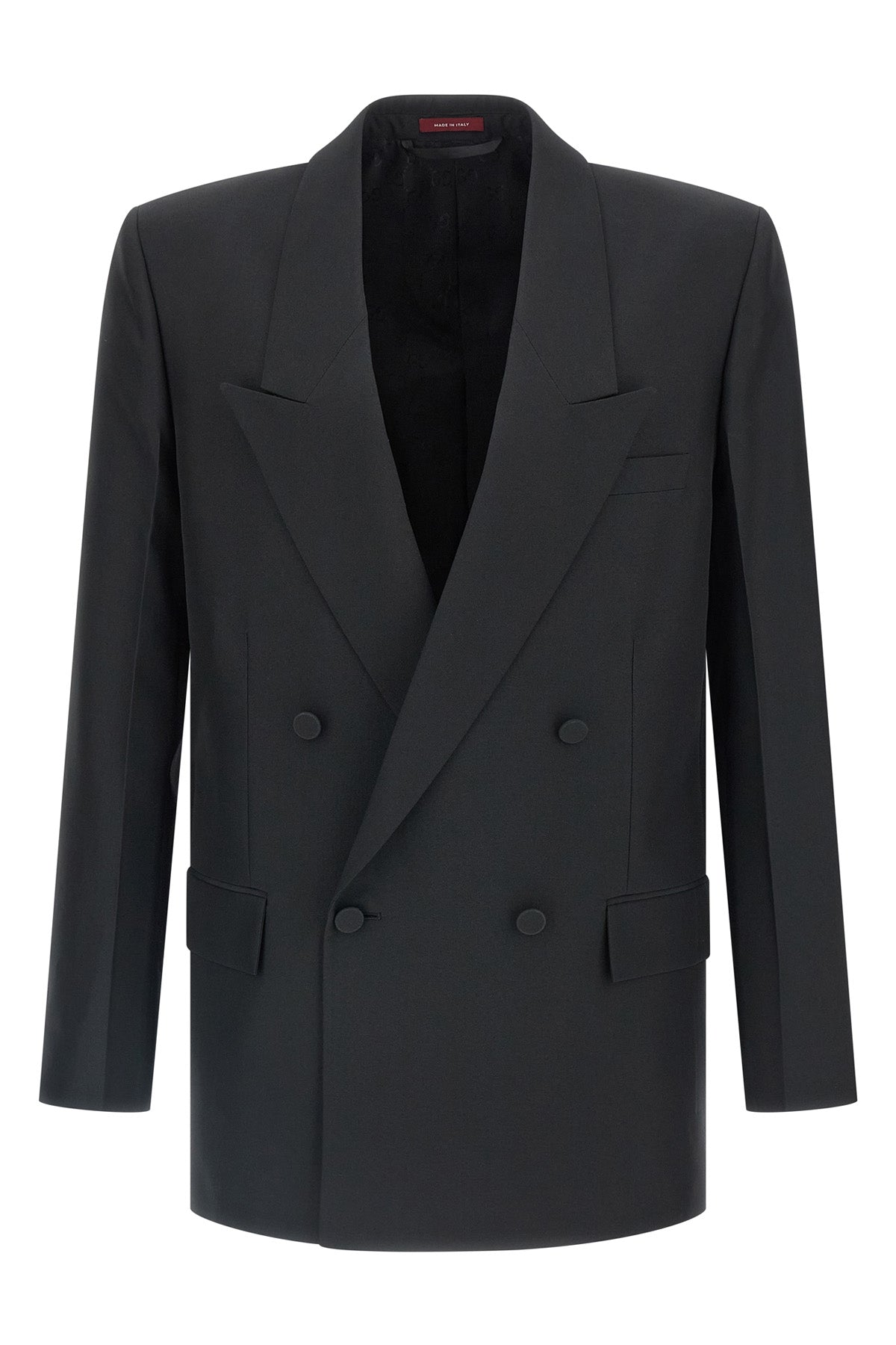 double-breasted blazer in technical panama