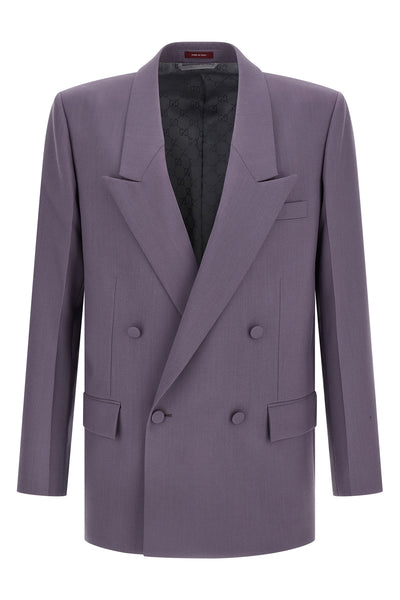 double-breasted wool blazer