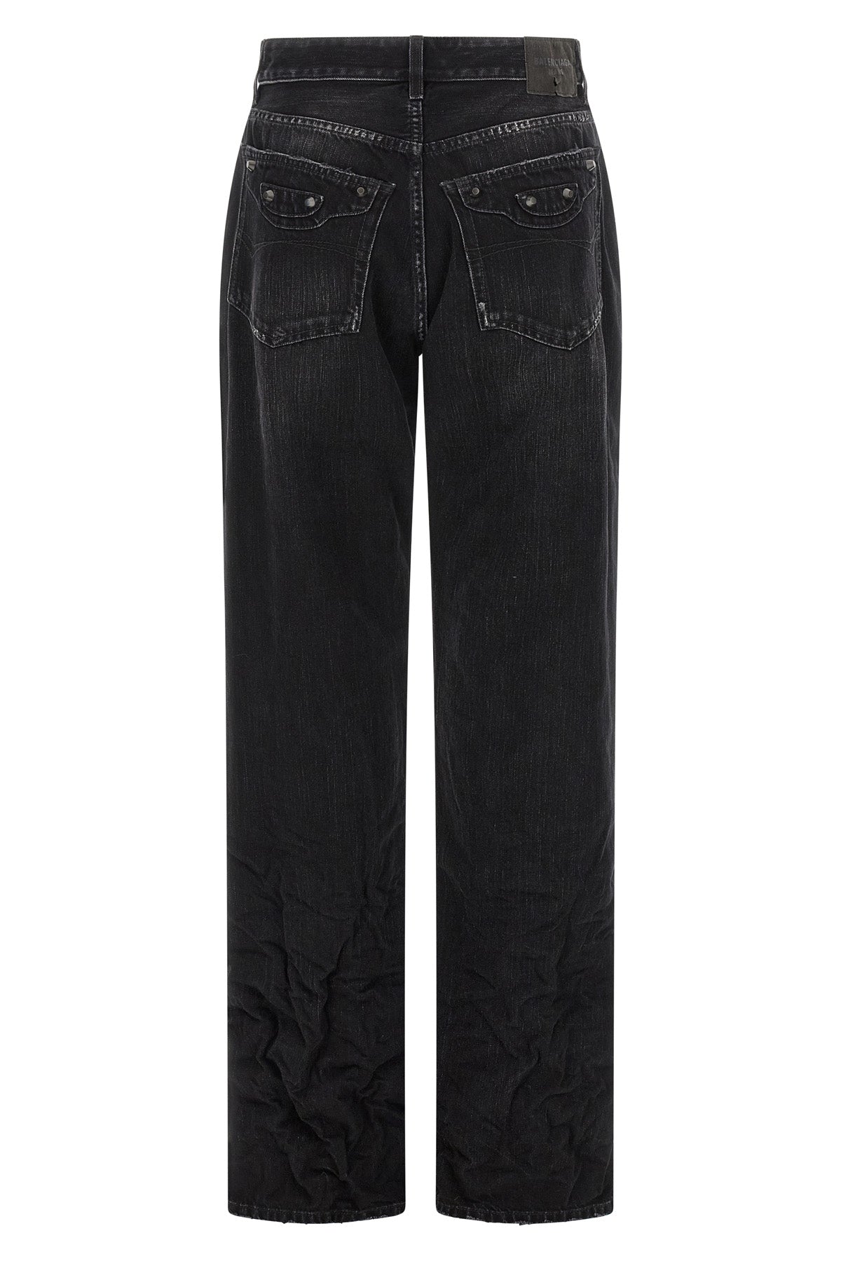 city used-effect stonewashed cotton denim jeans