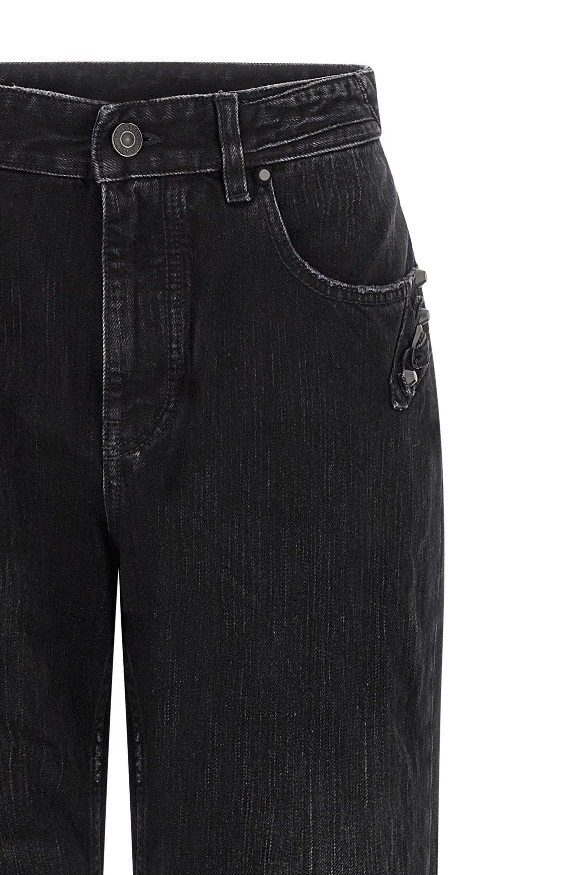 city used-effect stonewashed cotton denim jeans