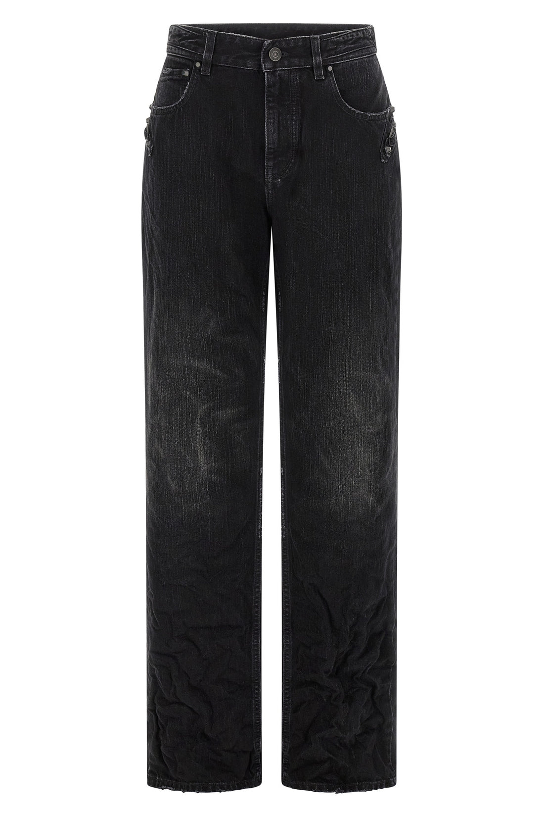 BALENCIAGA 25 city used-effect stonewashed cotton denim jeans