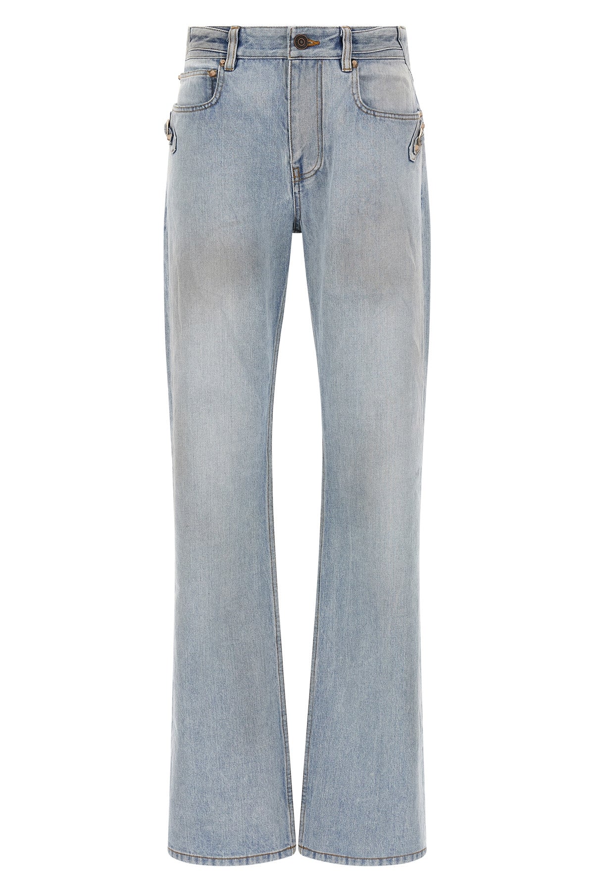 city used-effect cotton denim jeans