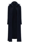 maxi cardigan in ribbed cotton blend