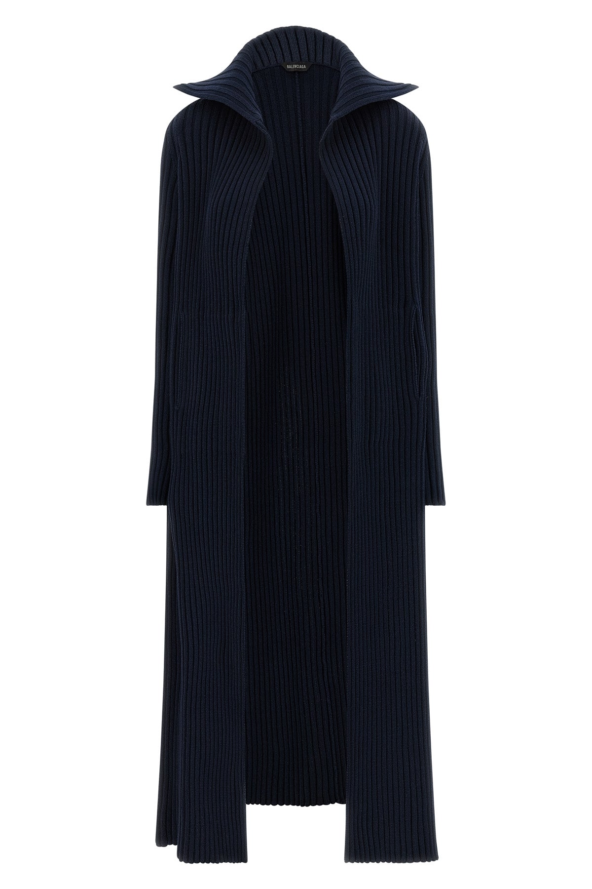 maxi cardigan in ribbed cotton blend