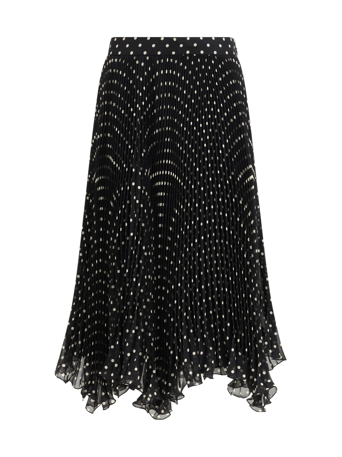 VALENTINO 42 polka-dot silk skirt