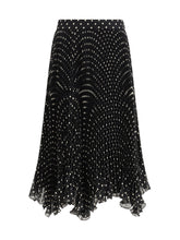 VALENTINO 42 polka-dot silk skirt