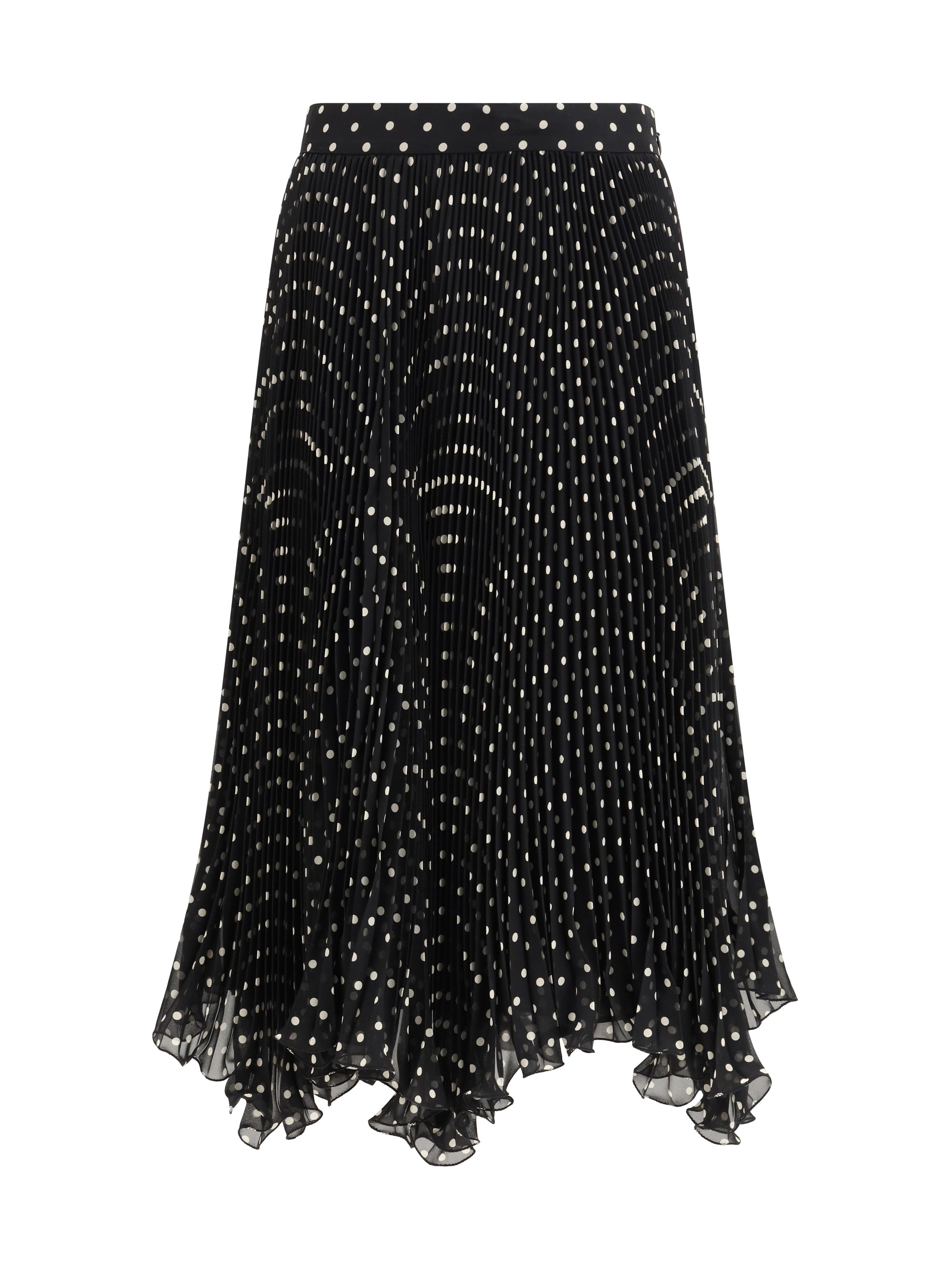 polka-dot silk skirt