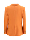 straight-cut wool gabardine blazer