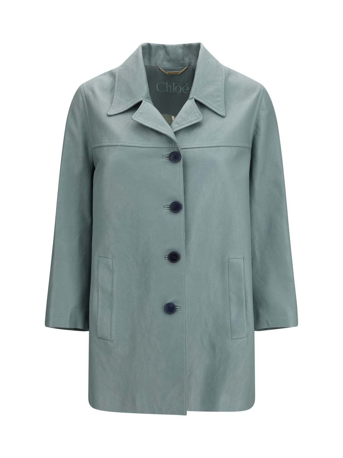 CHLOÉ 38 long lambskin leather jacket 