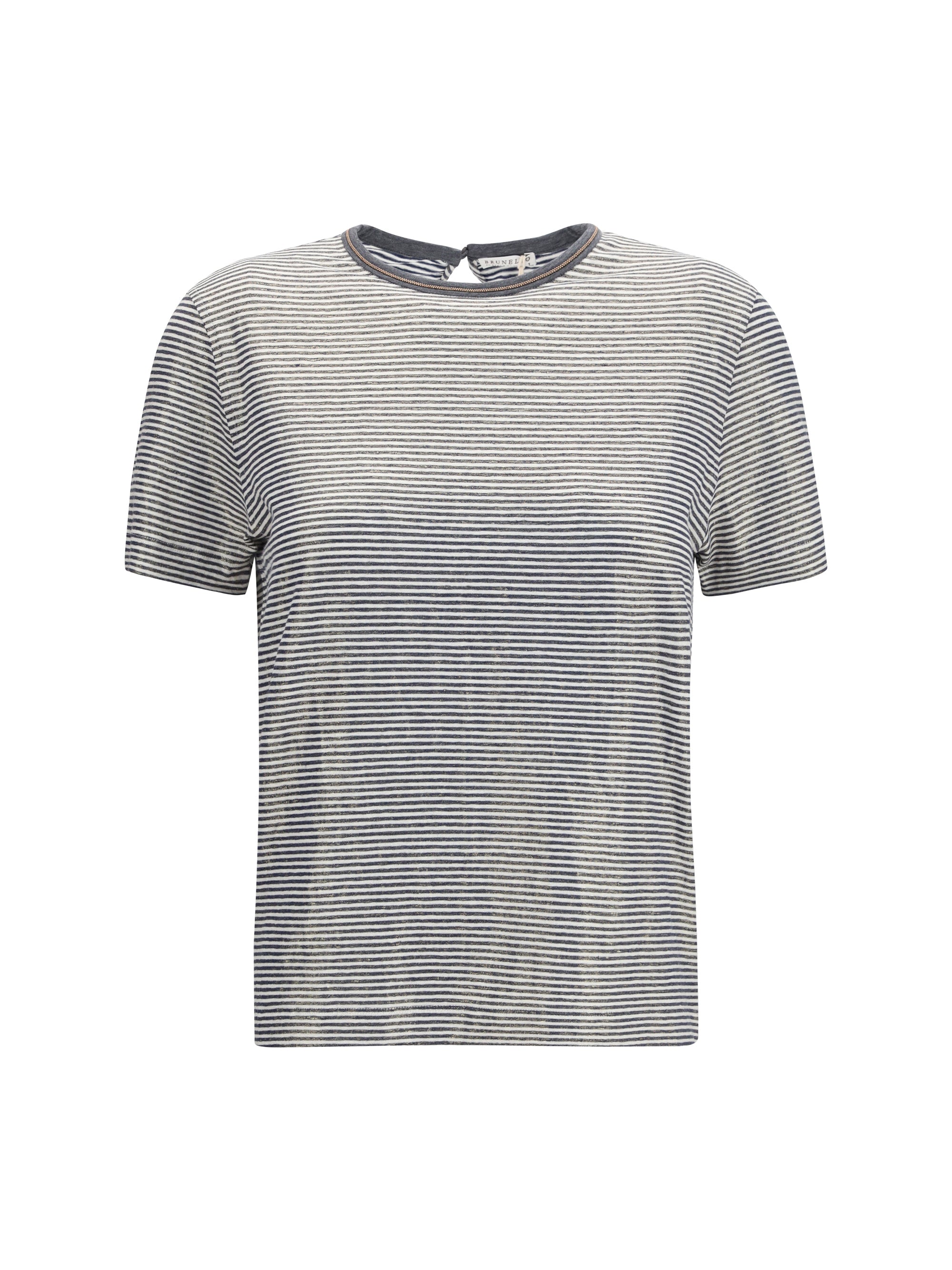 striped short-sleeve crewneck t-shirt