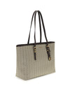 quinn large jacquard logo tote bag
