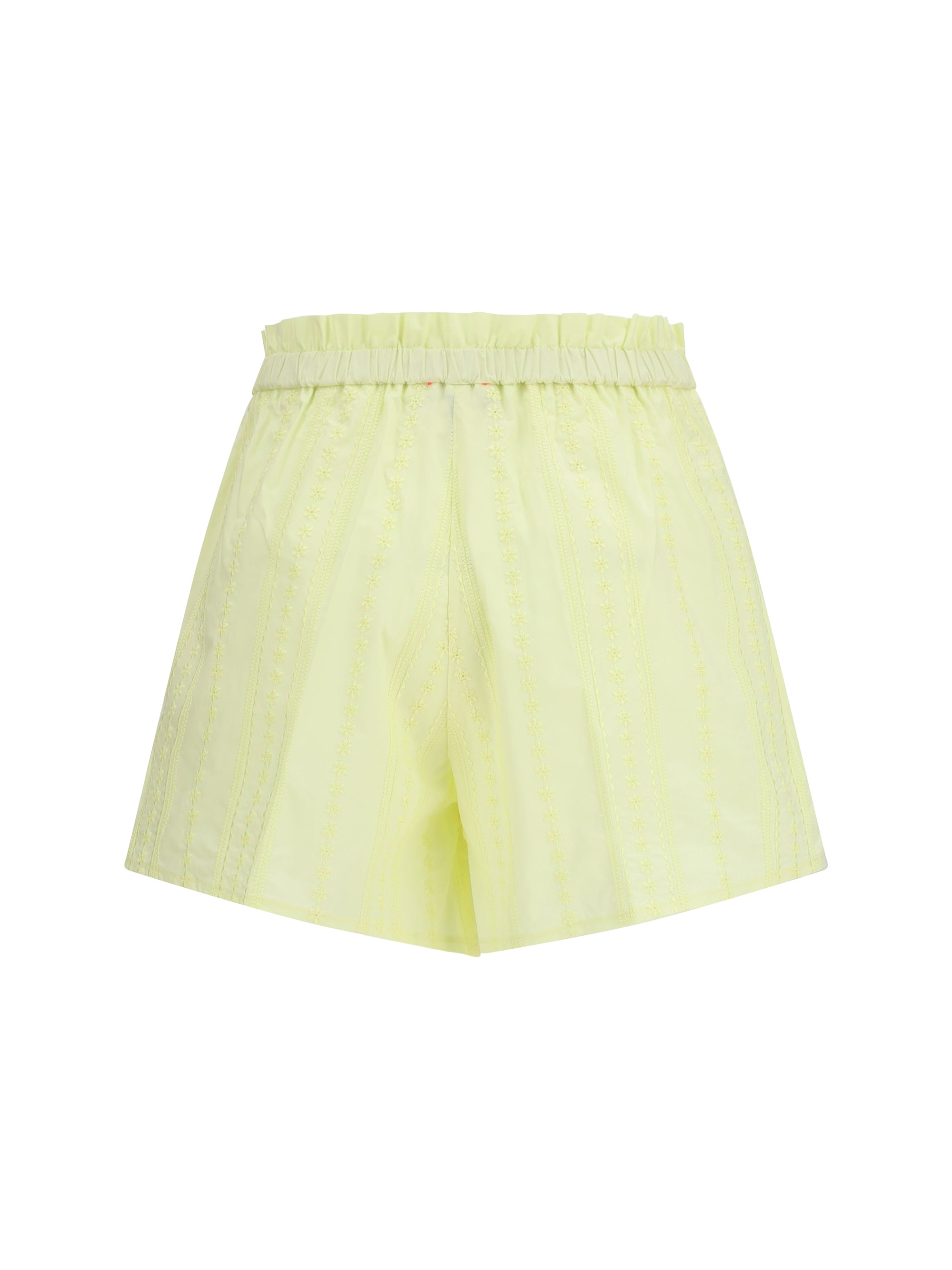 les fleurs embroidery cotton poplin shorts