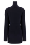 pinched ribbed knit mini dress