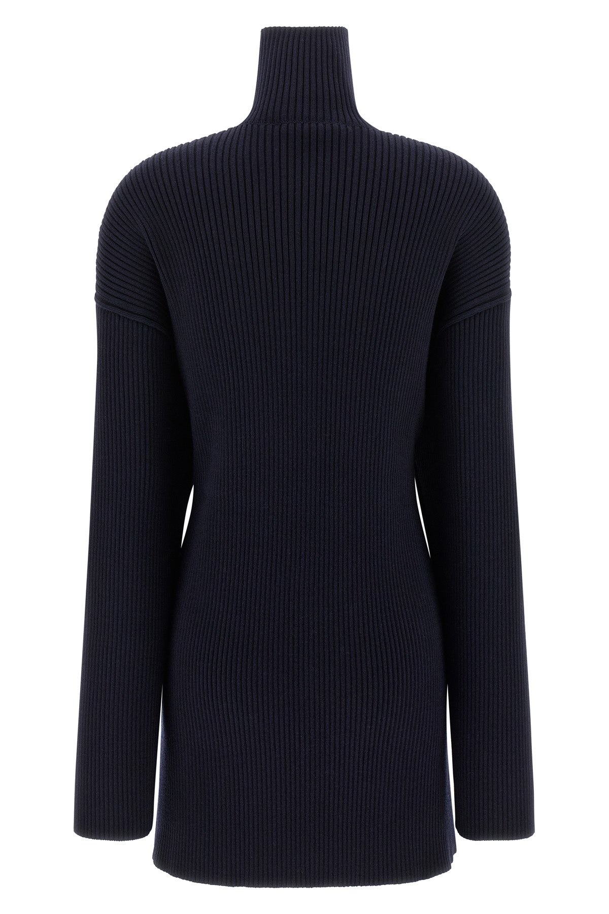 pinched ribbed knit mini dress