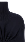 pinched ribbed knit mini dress