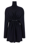 pinched ribbed knit mini dress