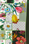 flora print silk twill carté