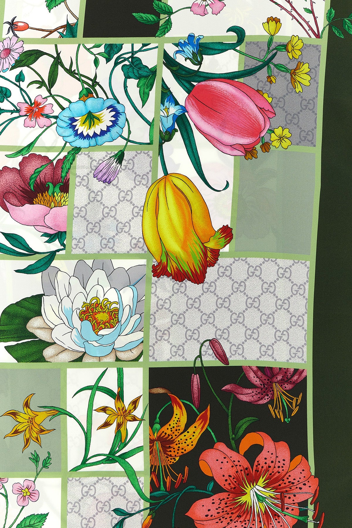flora print silk twill carté