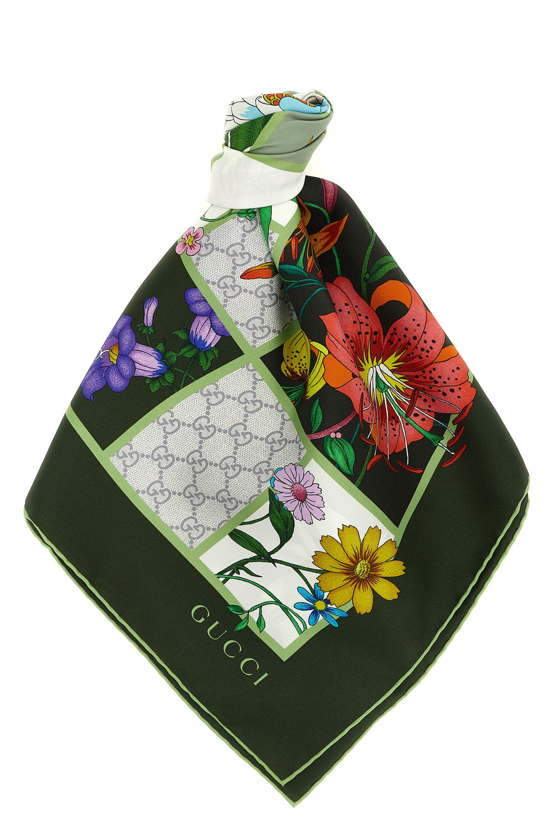 GUCCI OS flora print silk twill carté