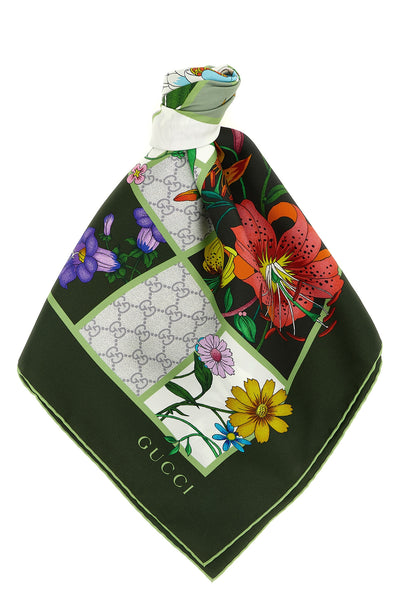 flora print silk twill carté