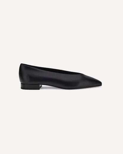 Loro Piana Leather Ballerinas Black