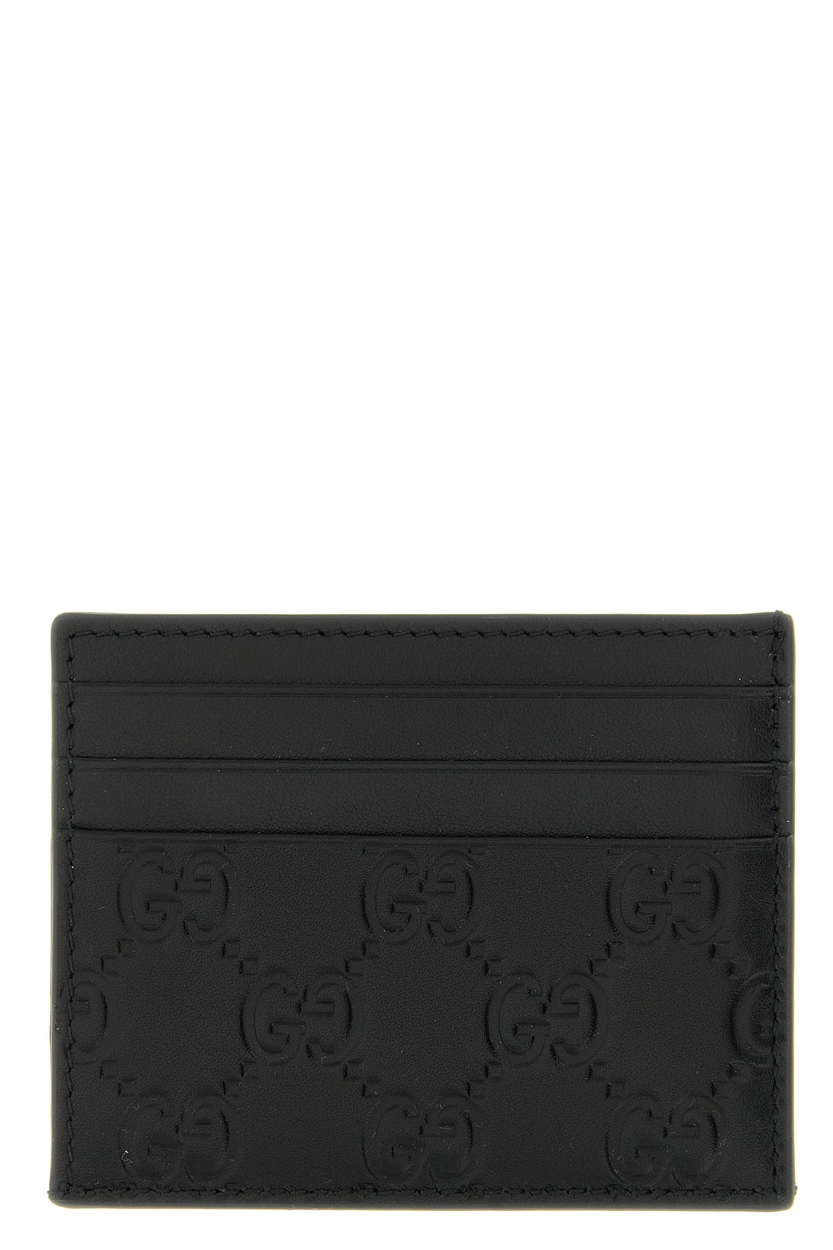 gg emblem smooth leather and smooth leather card holder