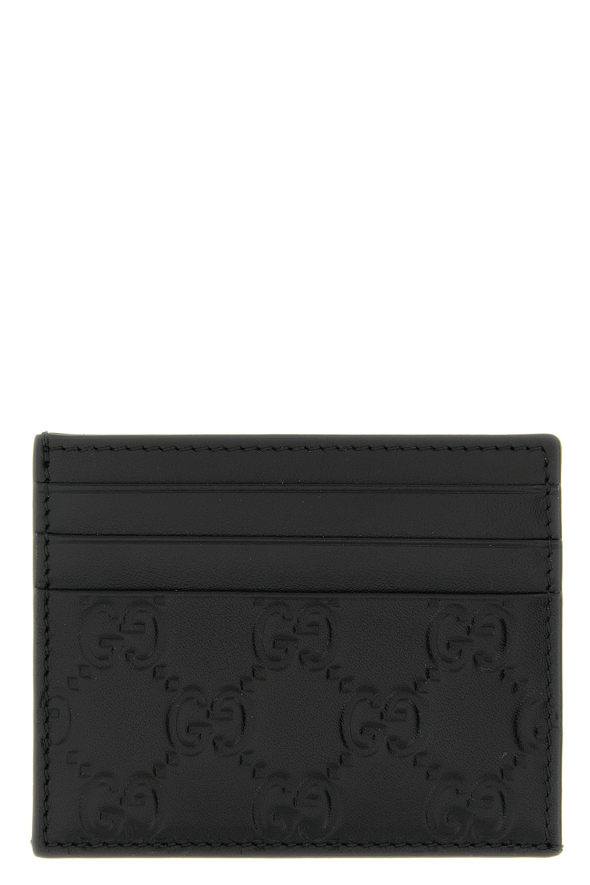 gg emblem smooth leather and smooth leather card holder