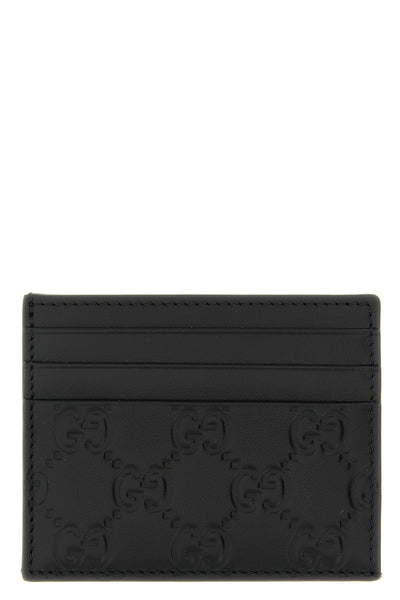 gg emblem smooth leather and smooth leather card holder