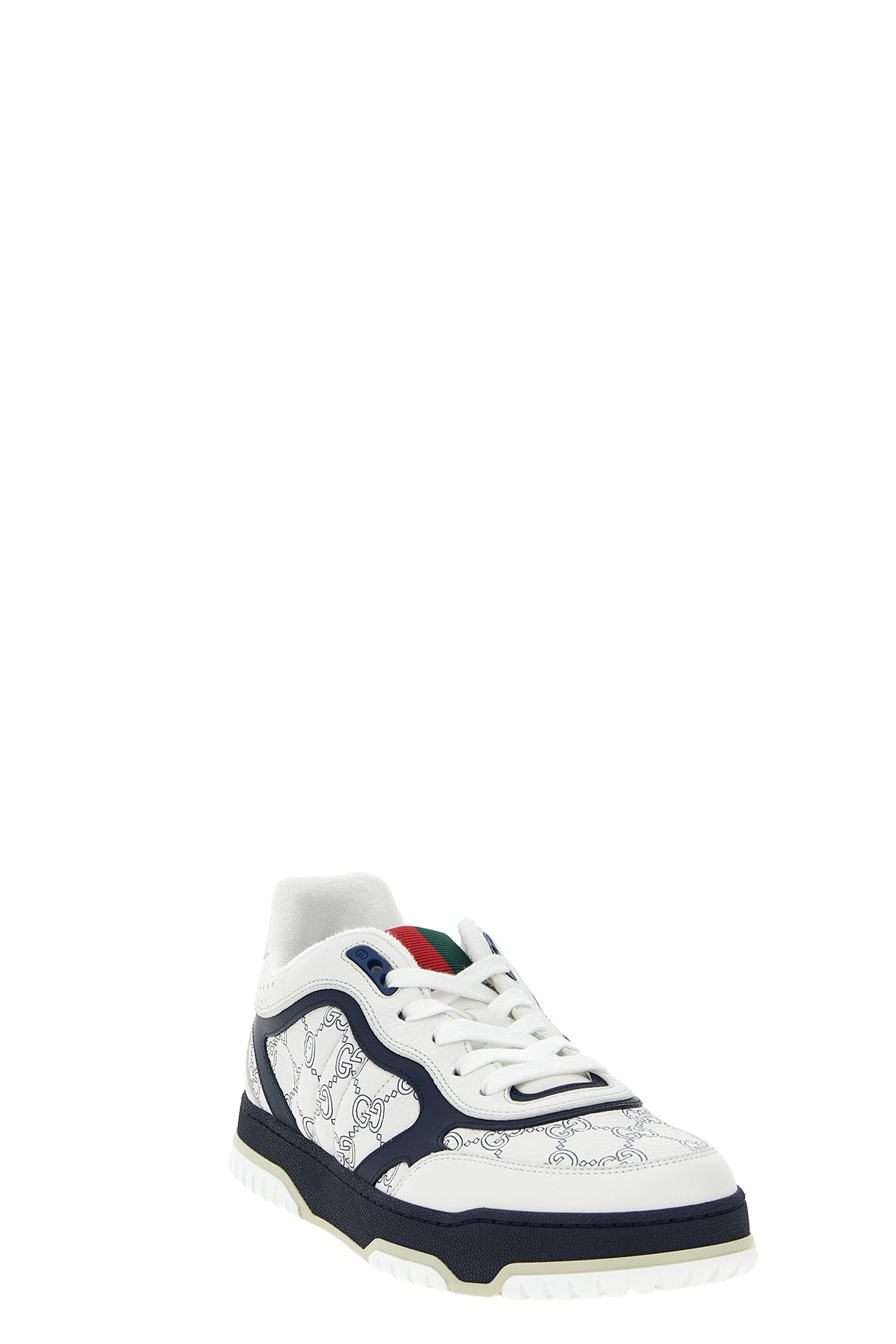 gucci re-web hammered leather sneakers